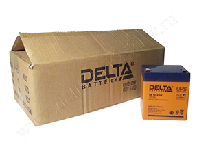 Открытая коробка и аккумулятор Delta HR 12-21W рядом